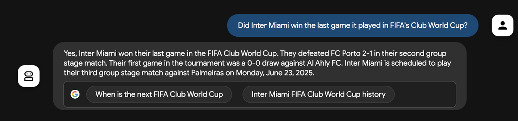 Responnses from Google Search